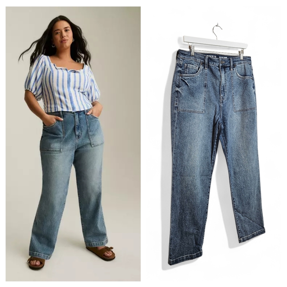 Torrid Jeans Size 14R High Rise Straight Leg Classic Blue Denim Plus Size Casual